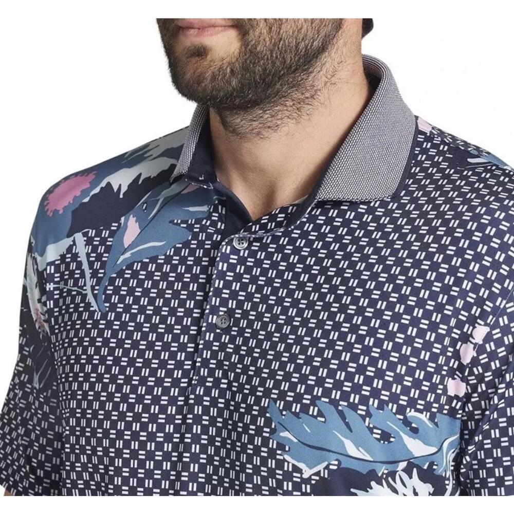 Puma Mattr Terrance Golf  Polo Shirt Mens Size Small Tropical Active Deep Navy